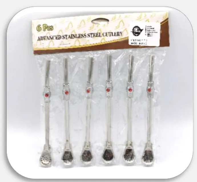 [111-1081] Matte Straw 6pcs Silver with Bead A74-29